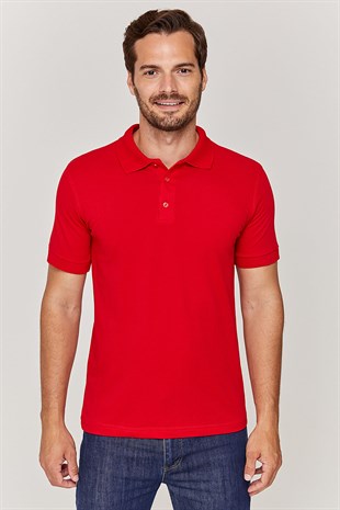 Polo yaka Unisex Kırmızı T-Shirt